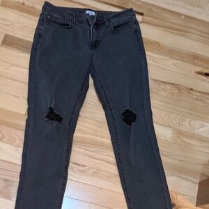 Women's Charcoal Distressed Skinny Jeans